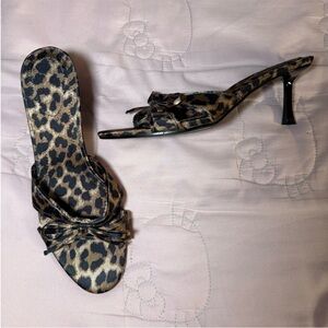 Leopard Print Women's Heeled Sandals